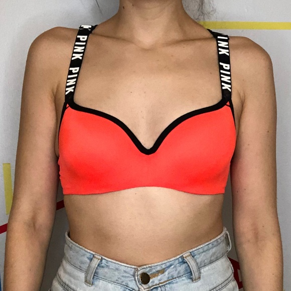 COPY - PINK Orange sports bra - Picture 1 of 2